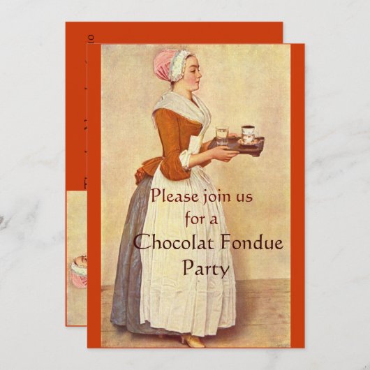 CHOCOLAAT FONDUE DINNER PARTY KAART (Voorkant / Achterkant)