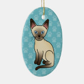 Chocolaatpunt Siamese Breed Cat Illustratie Keramisch Ornament (Rechts)