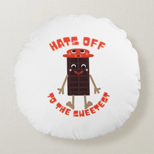 Chocoladag ontwerp rond kussen (Voorkant)