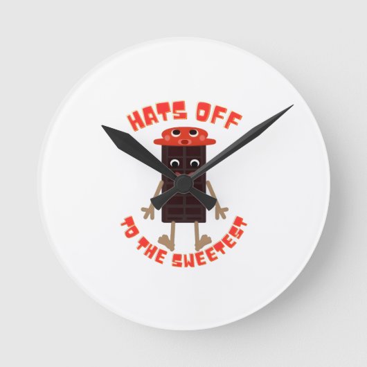 Chocoladag ontwerp ronde klok (Voorkant)