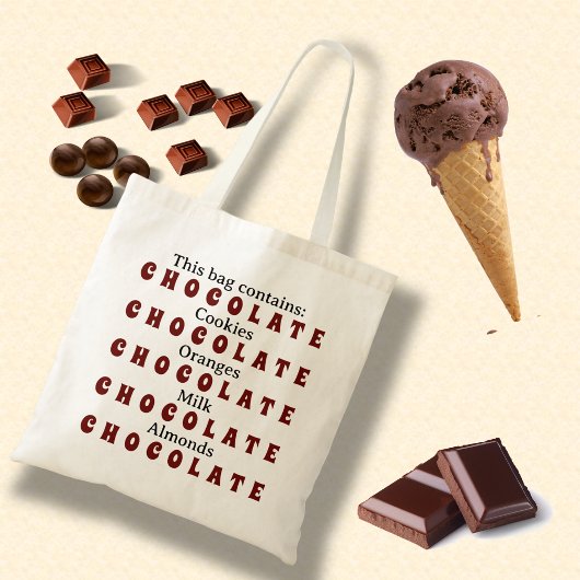 Chocolade Aanbevolen Foodie thema Tote Bag