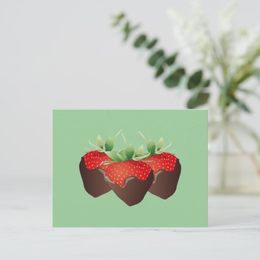 Chocolade-aardbei Briefkaart (Staand voorkant)