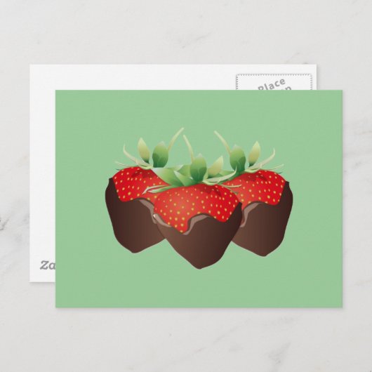 Chocolade-aardbei Briefkaart (Voorkant / Achterkant)