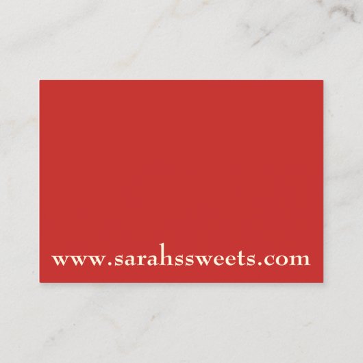 Chocolade aardbei Chocolatier Pastry Chef Food Visitekaartje (Achterkant)