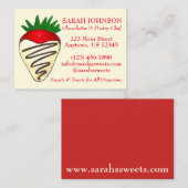 Chocolade aardbei Chocolatier Pastry Chef Food Visitekaartje (Voorkant / Achterkant)