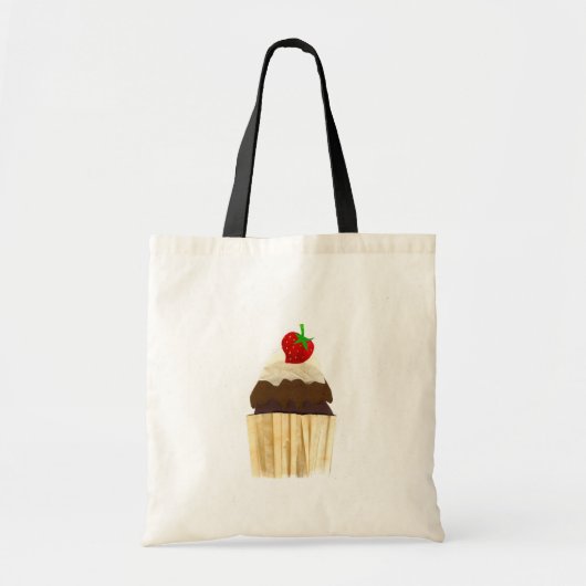 Chocolade Aardbei Cup Cake Canvas tas (Voorkant)