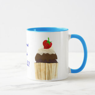Chocolade aardbei Cupcake Ringer Mok