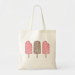 Chocolade aardbei Eclair Ice Cream Popsicles Tote Bag