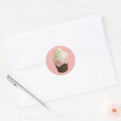Chocolade, aardbei en vanille dessert ronde sticker (Envelop)