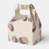 Chocolade aardbei Faux Glitter Baby shower Bedankdoosjes (Achterkant)