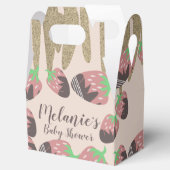 Chocolade aardbei Faux Glitter Baby shower Bedankdoosjes (Geopend)