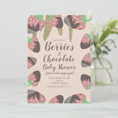 Chocolade aardbei Faux Glitter Baby shower Kaart (Staand voorkant)