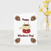 Chocolade Aardbei Fondue Valentijnsdag Kaart (Gele Bloem)