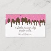Chocolade aardbei Frosting Drip Visitekaartje (Voorkant)
