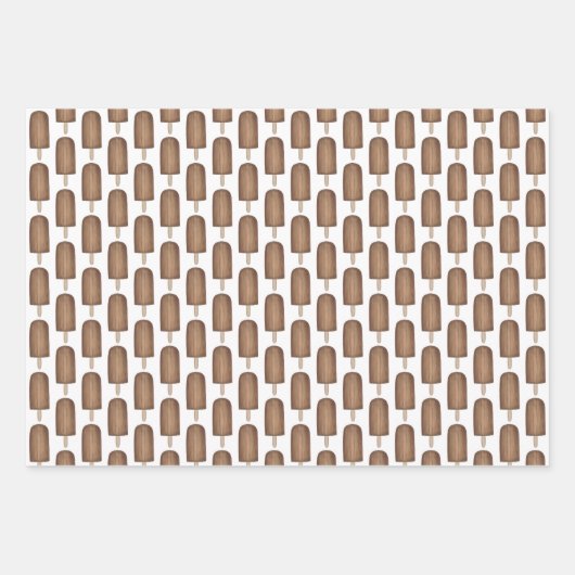 Chocolade aardbei Fudgesicle Ice Cream Popsile Inpakpapier Vel (Voorkant)