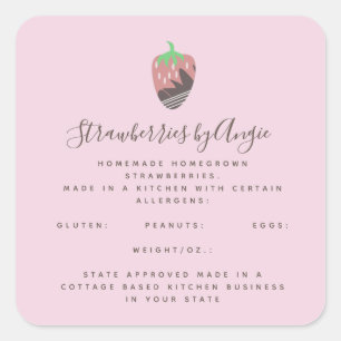 Chocolade Aardbei Gedruppelde Voedsel Bedrijf  Vierkante Sticker
