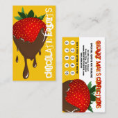 Chocolade aardbei grunge loyaliteit klantenkaartje (Voorkant / Achterkant)