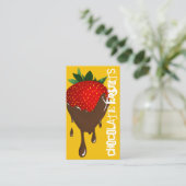Chocolade aardbei grunge loyaliteit klantenkaartje (Staand voorkant)