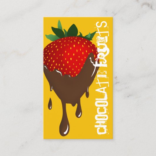 Chocolade aardbei grunge loyaliteit klantenkaartje (Voorkant)