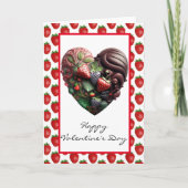 Chocolade aardbei Harde Valentijnsdag Kaart (Voorkant)