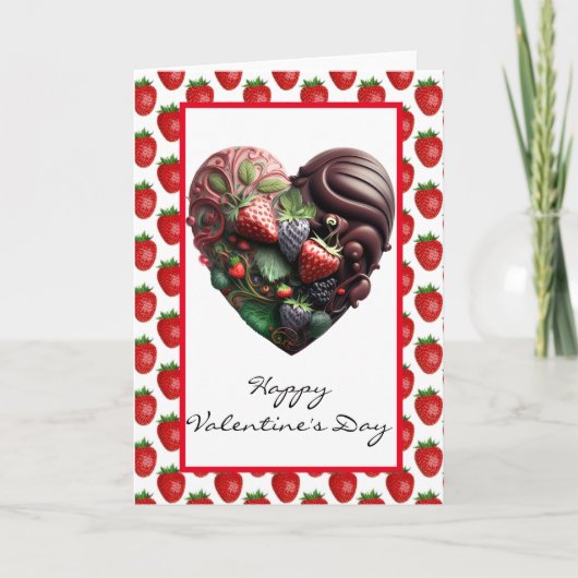 Chocolade aardbei Harde Valentijnsdag Kaart (Voorkant)
