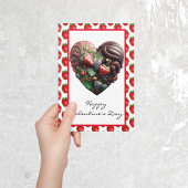 Chocolade Aardbei Hart Valentijnsdag Kaart