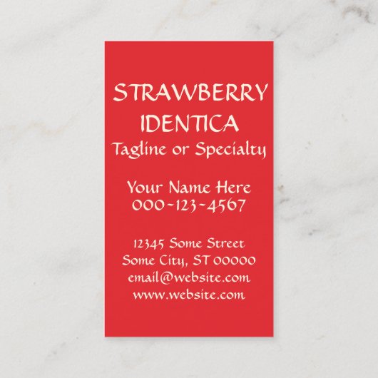 Chocolade aardbei hart visitekaartje (Achterkant)