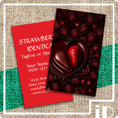 Chocolade aardbei hart visitekaartje