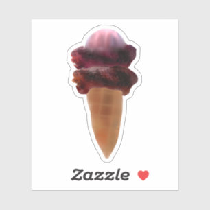 Chocolade Aardbei Ice Cream Cone Sticker