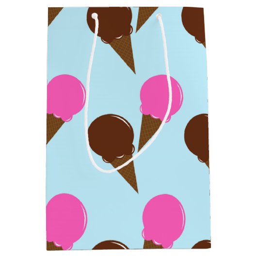 Chocolade & Aardbei Ice Cream Party Gift Bag Medium Cadeauzakje (Voorkant)