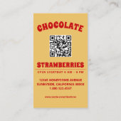 chocolade aardbei met QR-code Visitekaartje (Achterkant)