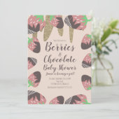 Chocolade Aardbei Nep Glitter Baby Shower Kaart (Staand voorkant)