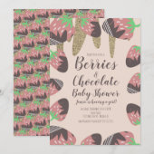 Chocolade Aardbei Nep Glitter Baby Shower Kaart (Voorkant / Achterkant)
