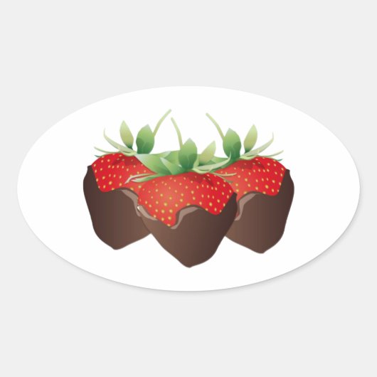 Chocolade-aardbei Ovale Sticker (Voorkant)