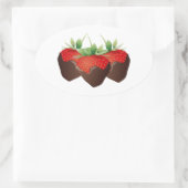 Chocolade-aardbei Ovale Sticker (Tas)