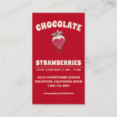 chocolade aardbei sneeuwpop visitekaartje (Achterkant)