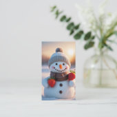 chocolade aardbei sneeuwpop visitekaartje (Staand voorkant)