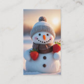 chocolade aardbei sneeuwpop visitekaartje (Voorkant)