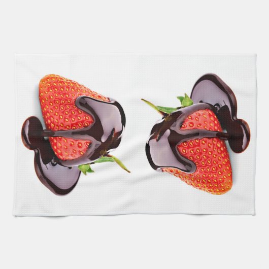 Chocolade-aardbei Theedoek (Horizontaal)