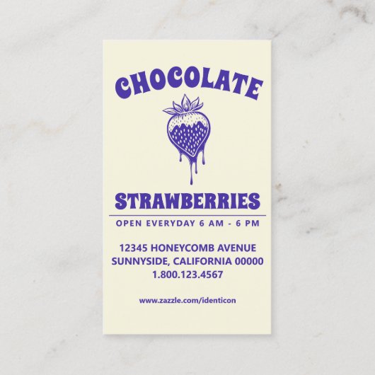 chocolade aardbei visitekaartje (Achterkant)