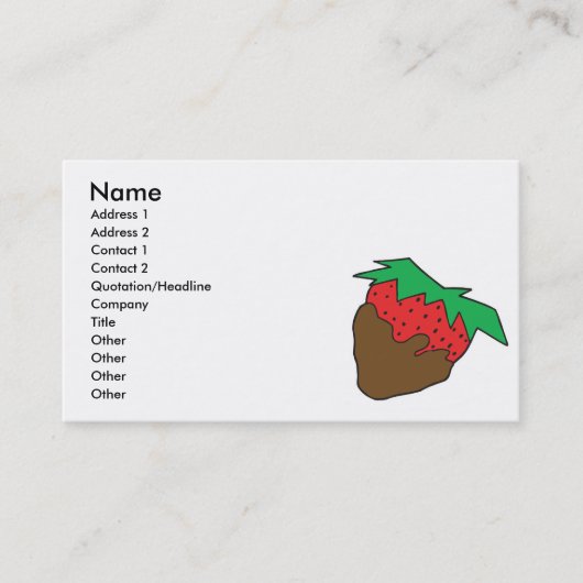 chocolade aardbei yum visitekaartje (Voorkant)