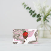 chocolade aardbei zwaait visitekaartje (Staand voorkant)