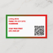 🍓 chocolade aardbeien aangepaste QR Visitekaartje (Achterkant)