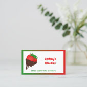 🍓 chocolade aardbeien aangepaste QR Visitekaartje (Staand voorkant)