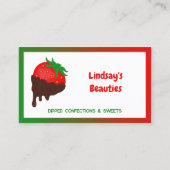 🍓 chocolade aardbeien aangepaste QR Visitekaartje (Voorkant)