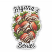Chocolade Aardbeien Aardbei Dessert Op Maat Sticker (Voorkant)
