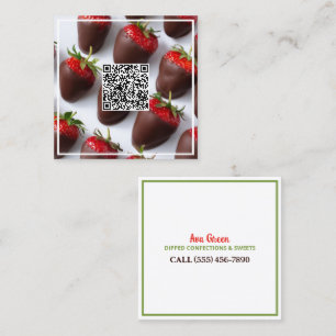 Chocolade Aardbeien Custom QR Vierkante Visitekaartje