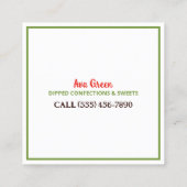 Chocolade Aardbeien Custom QR Vierkante Visitekaartje (Achterkant)