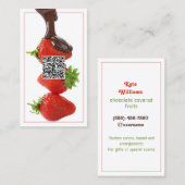 Chocolade Aardbeien Custom QR Visitekaartje (Voorkant / Achterkant)