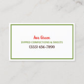 Chocolade Aardbeien Custom QR Visitekaartje (Achterkant)